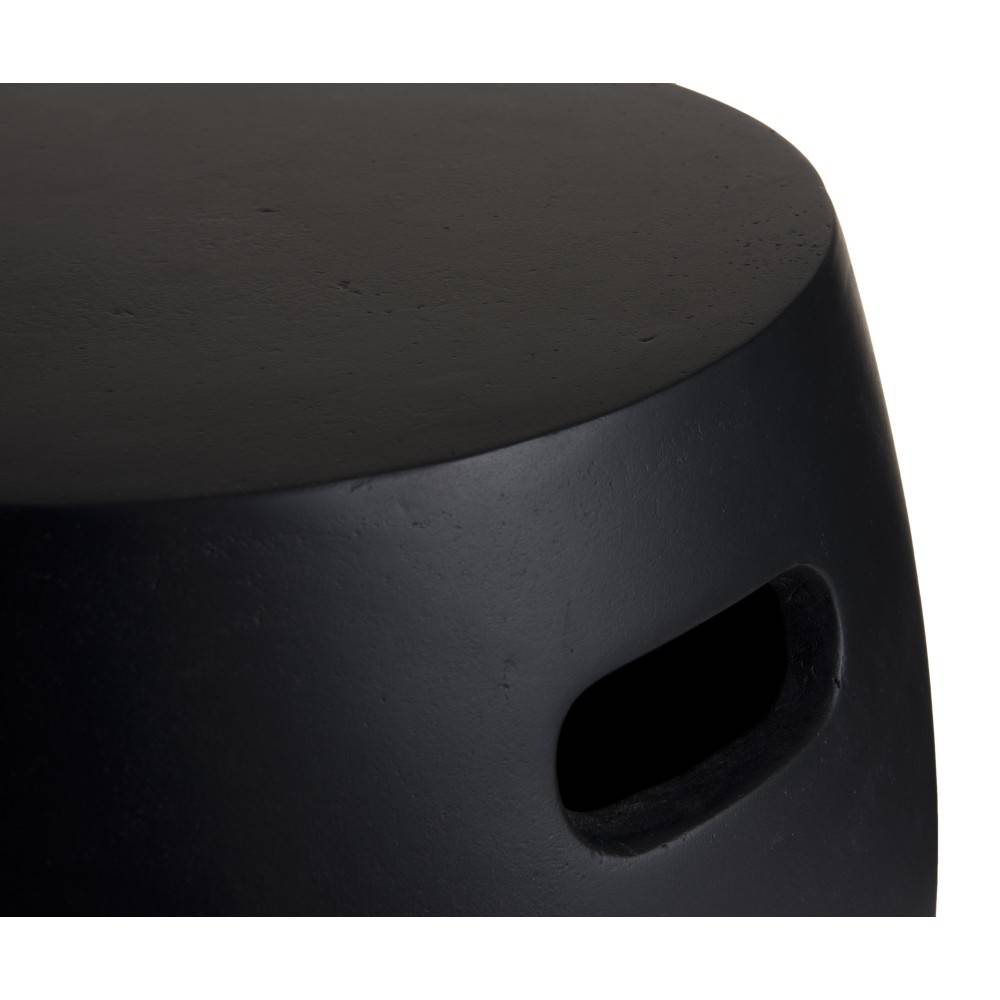 HECTOR - Table d'appoint de jardin ronde béton 43x43 cm noir - Image 3
