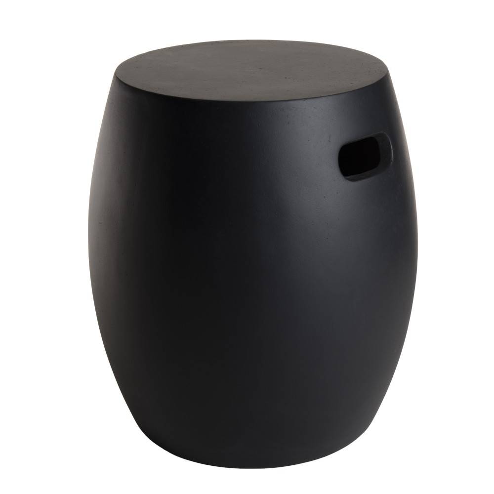 HECTOR - Table d'appoint de jardin ronde béton 43x43 cm noir - Image 7