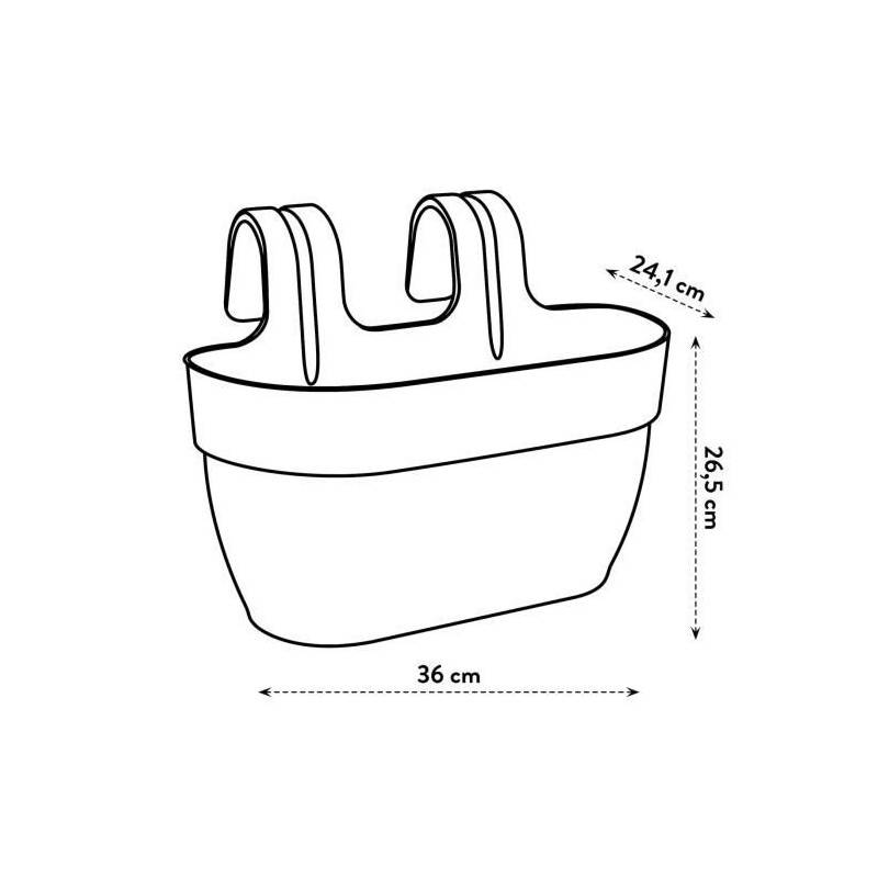 Elho - Elho - Pot De Fleurs -  Vibia Campana Easy Hanger Medium - Blanc Soie - Balcon Exterieur - L 24.1 X W 36 X H 26.5 Cm - Image 4