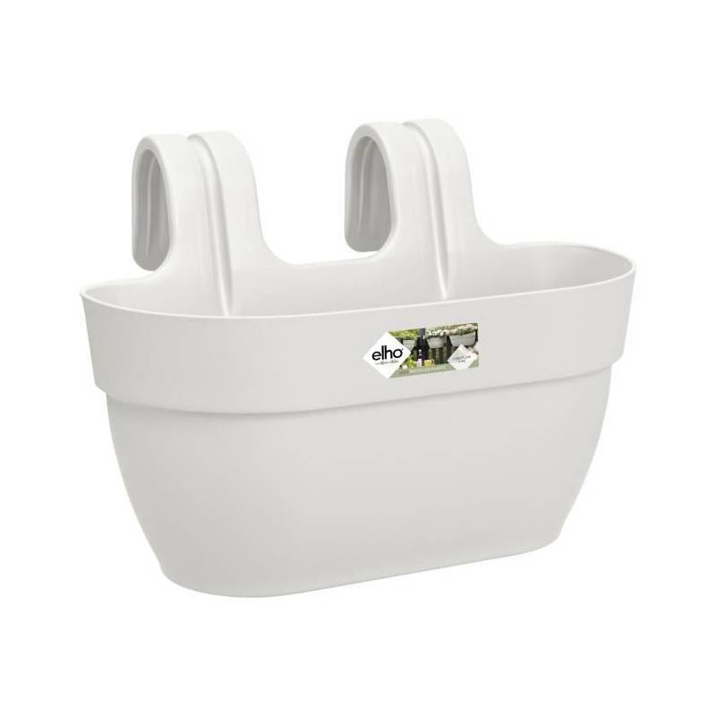 Elho - Elho - Pot De Fleurs -  Vibia Campana Easy Hanger Medium - Blanc Soie - Balcon Exterieur - L 24.1 X W 36 X H 26.5 Cm - Image 1