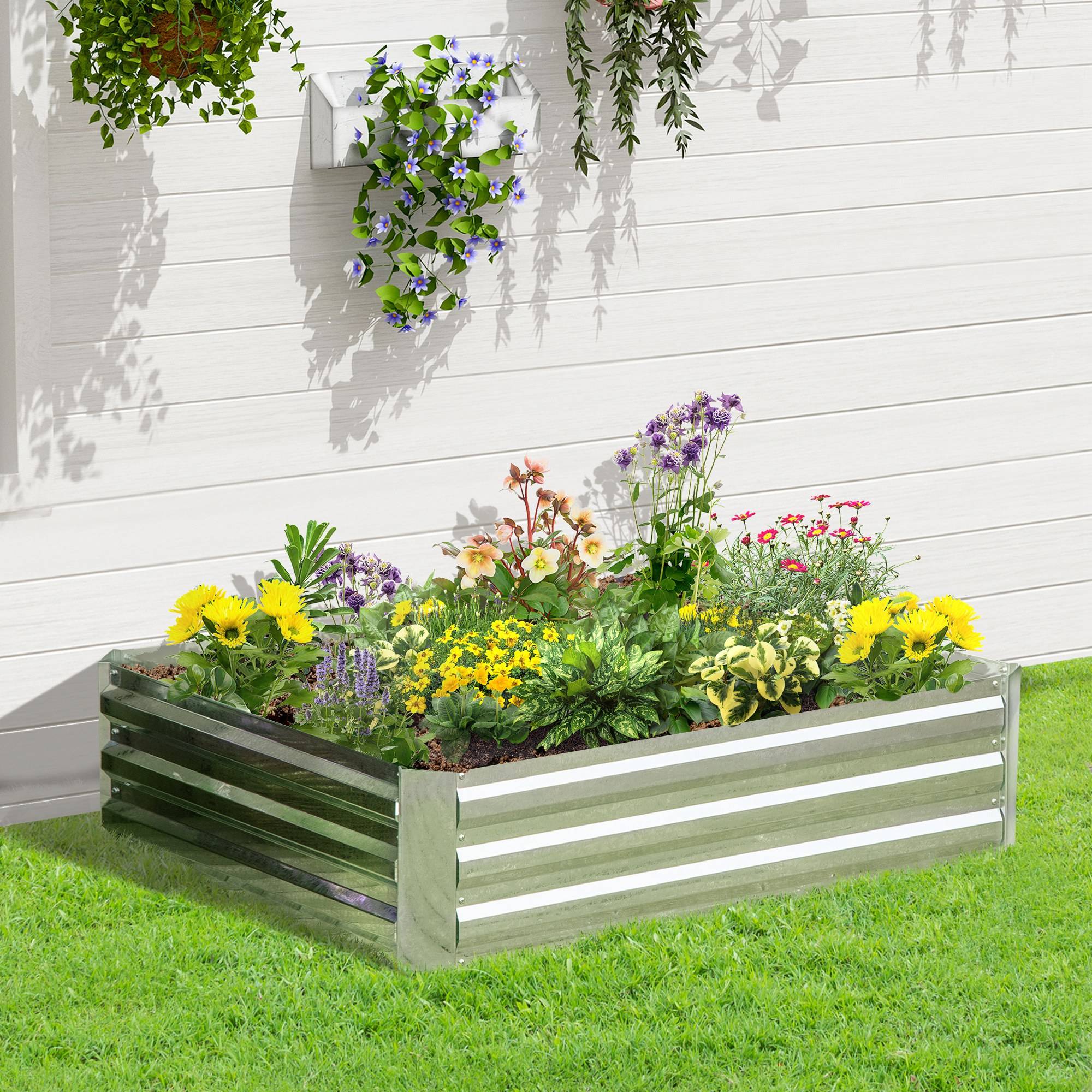 PANGIVO - Carré potager acier galvanisé argent 120 x 90 x 30 cm - PANGIVO - Image 3