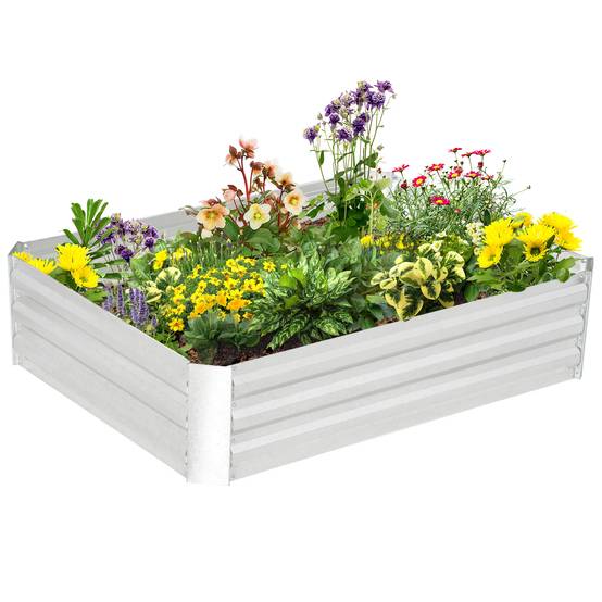 PANGIVO - Carré potager acier galvanisé argent 120 x 90 x 30 cm - PANGIVO - Image 2