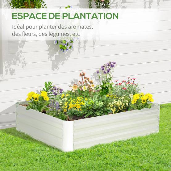 PANGIVO - Carré potager acier galvanisé argent 120 x 90 x 30 cm - PANGIVO - Image 6