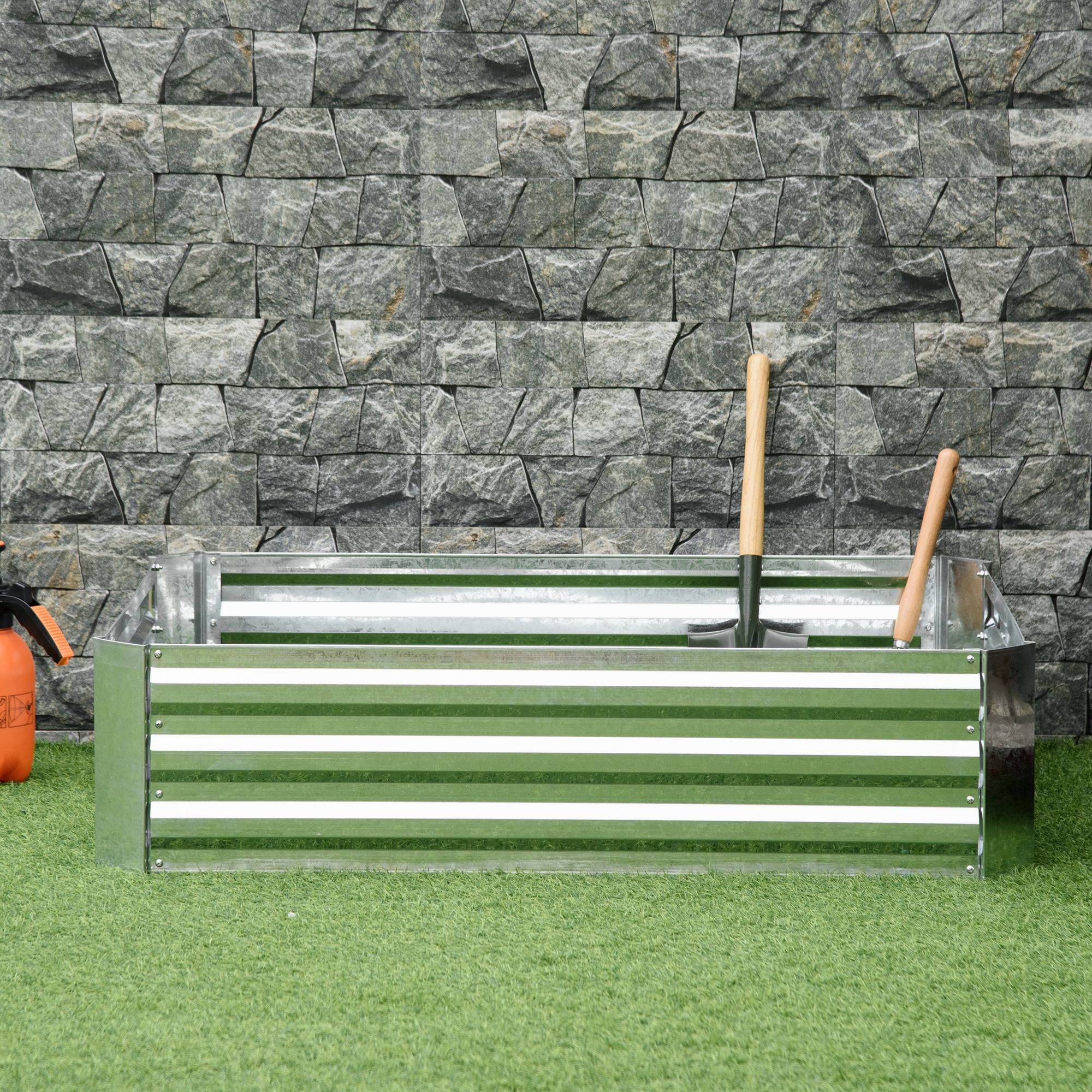 PANGIVO - Carré potager acier galvanisé argent 120 x 90 x 30 cm - PANGIVO - Image 9