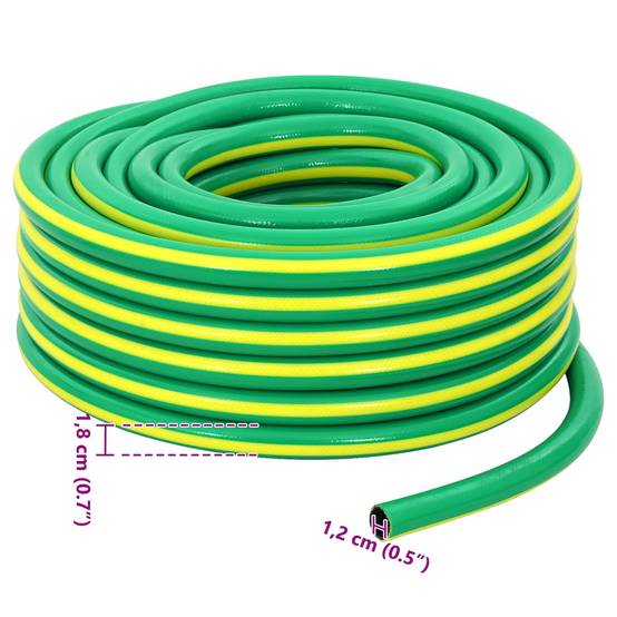 Vidaxl - Tuyau de jardin 5 couches Vert et jaune 1 / 2'' 100 m PVC vidaXL 42035820 - Image 3