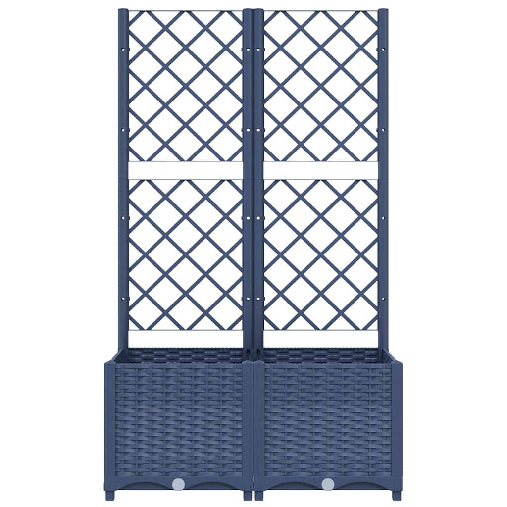 Vidaxl - Jardinière de jardin avec treillis Bleu Gris 80x40x136 cm PP vidaXL 318251 - Image 5