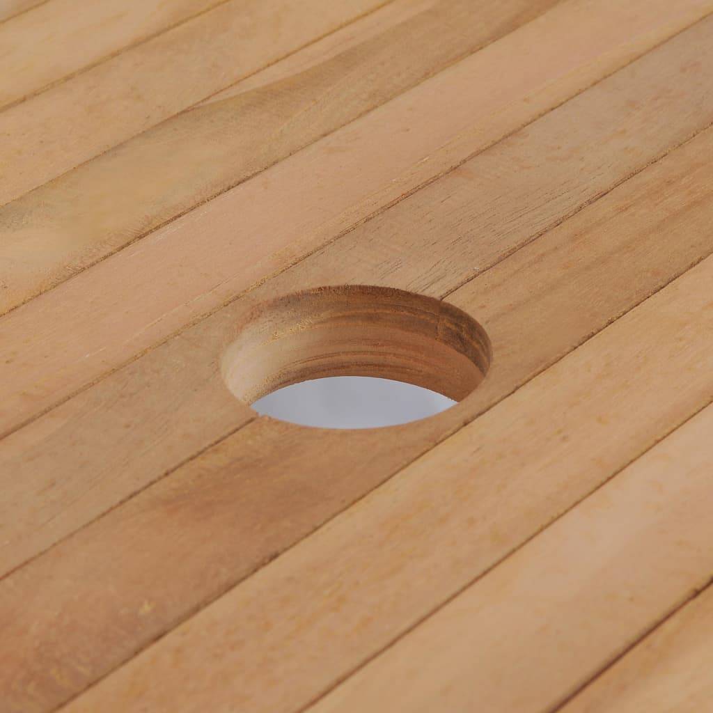 Table de jardin Bois de teck solide 180 x 90 x 75 cm, Poids :25kg - PANGIVO - Image 5