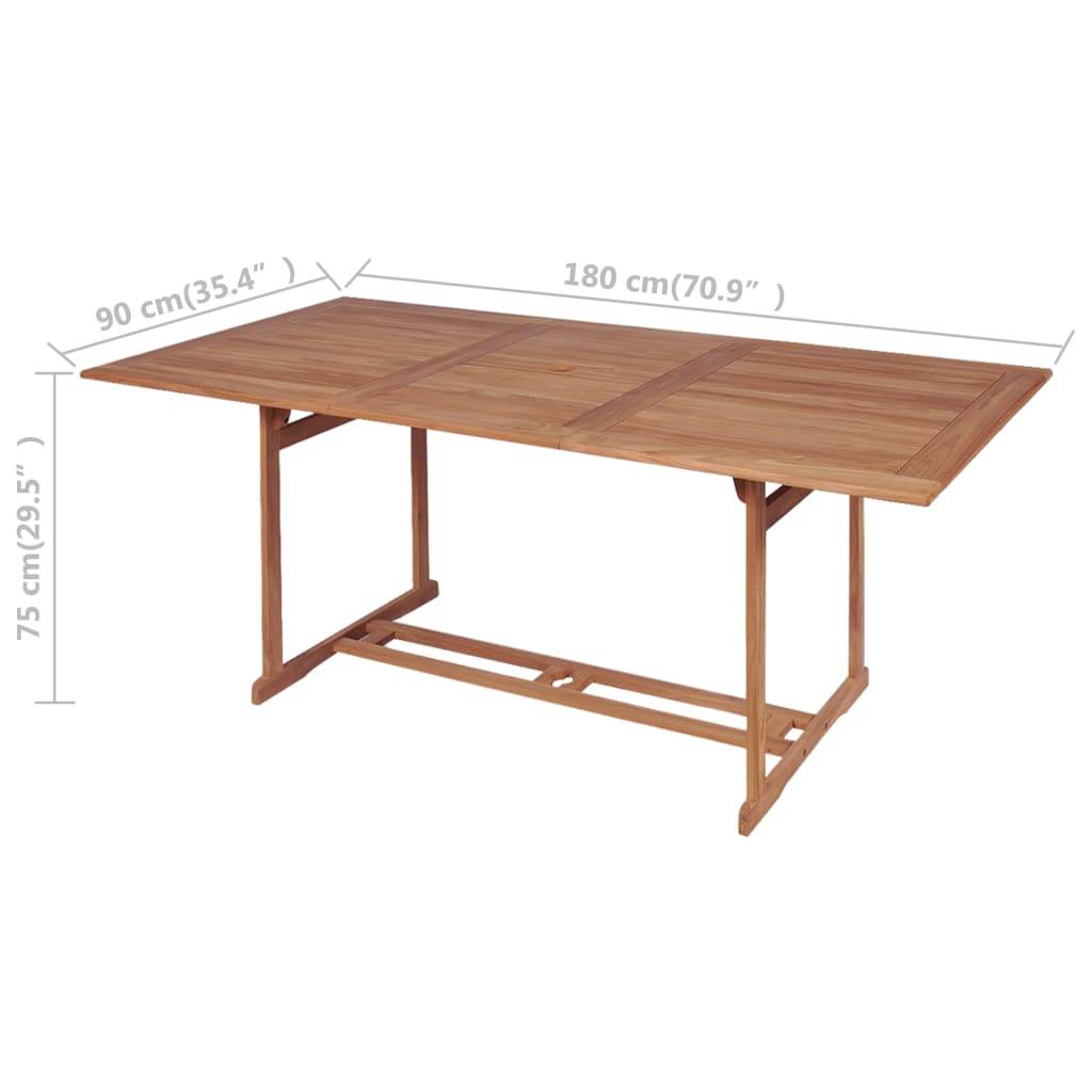 Table de jardin Bois de teck solide 180 x 90 x 75 cm, Poids :25kg - PANGIVO - Image 7