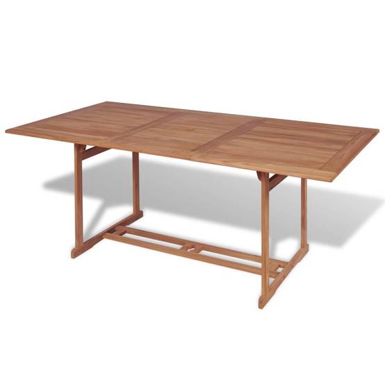 Table de jardin Bois de teck solide 180 x 90 x 75 cm, Poids :25kg - PANGIVO - Image 1