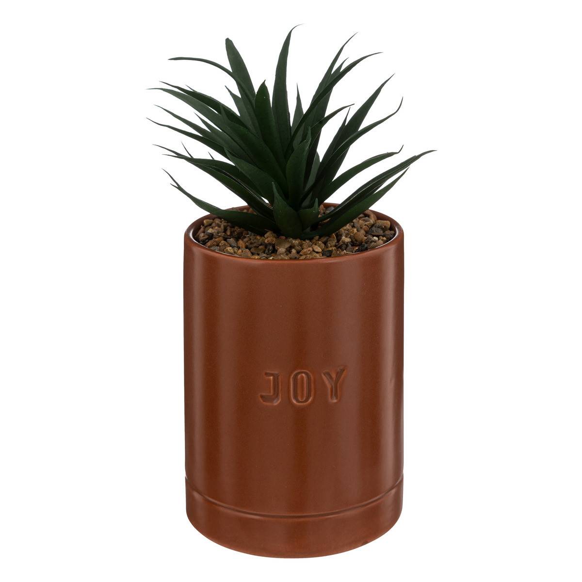 Plante artificielle pot en Céramique Marron Caramel H 20 cm - Imagen 1