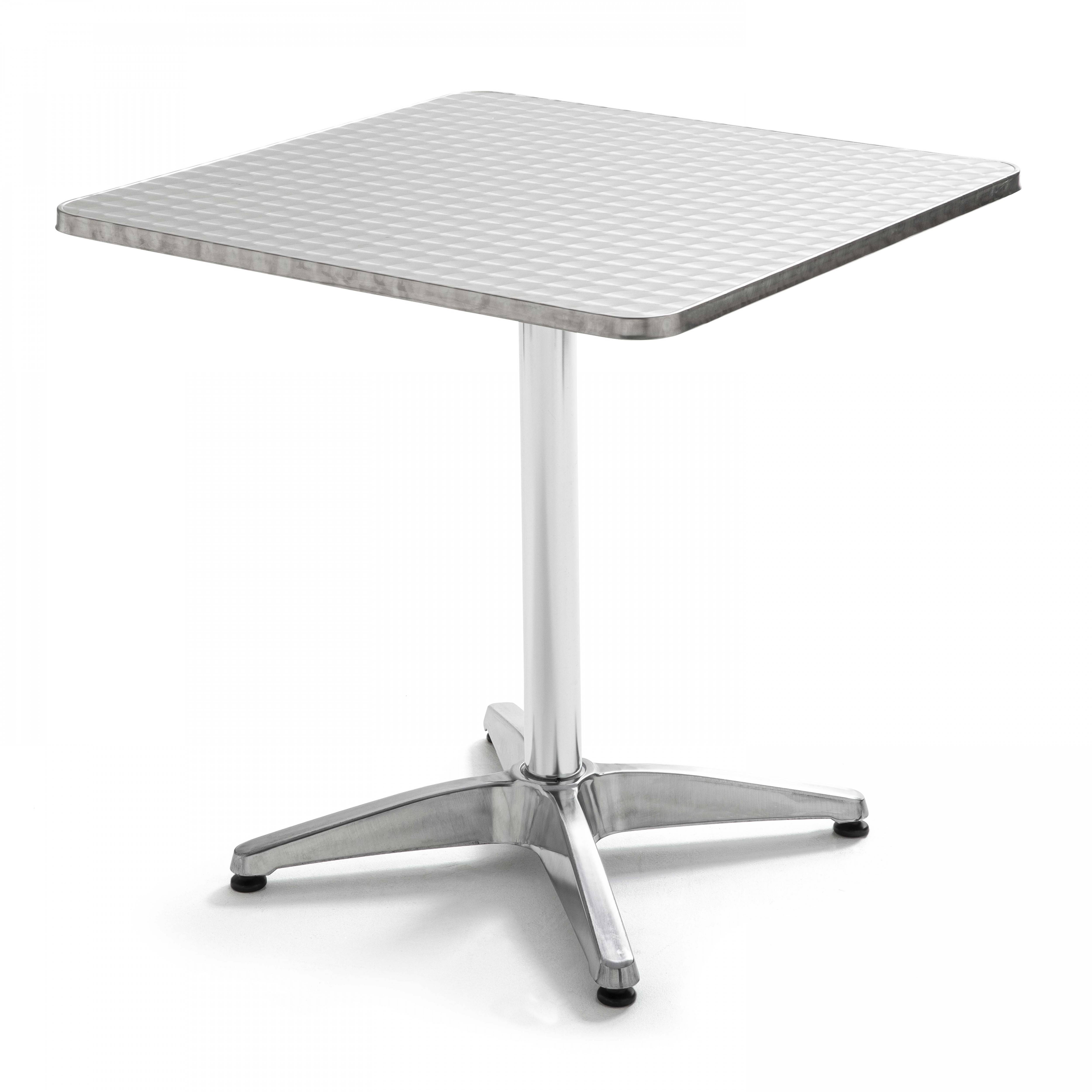 Oviala - Table de jardin bistrot carrée 70 cm aluminium et 2 fauteuils Brixton - Oviala - Imagen 2