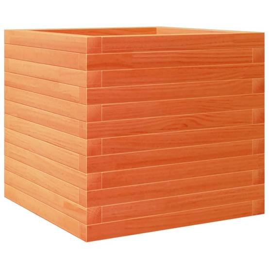 Jardinière bois pin massif cire marron 50 x 50 x 45,5 cm - PANGIVO - Image 2