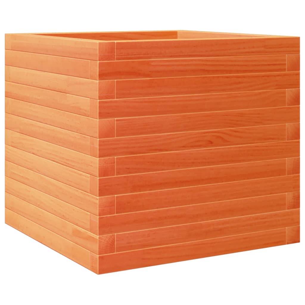 Jardinière bois pin massif cire marron 50 x 50 x 45,5 cm - PANGIVO - Image 2