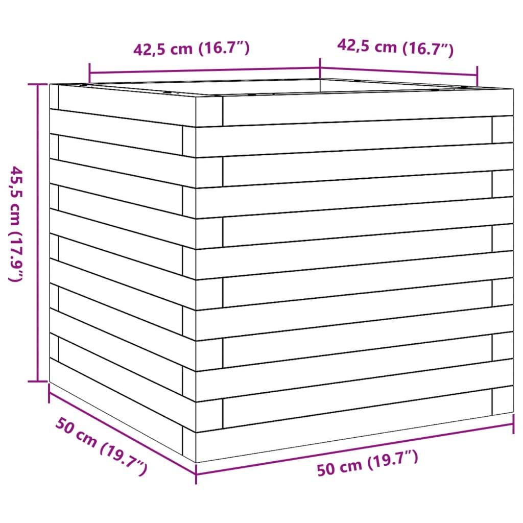 Jardinière bois pin massif cire marron 50 x 50 x 45,5 cm - PANGIVO - Image 10