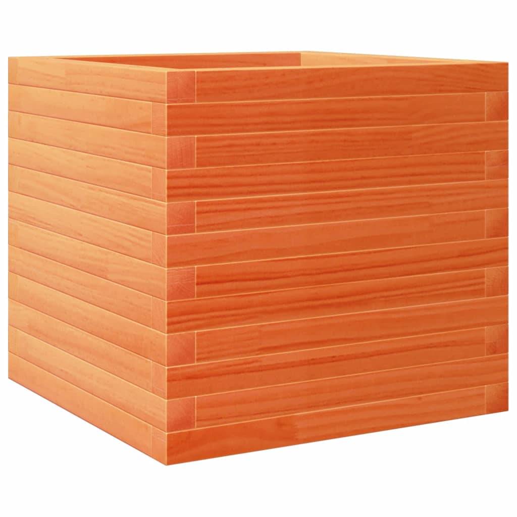 Jardinière bois pin massif cire marron 50 x 50 x 45,5 cm - PANGIVO - Image 7