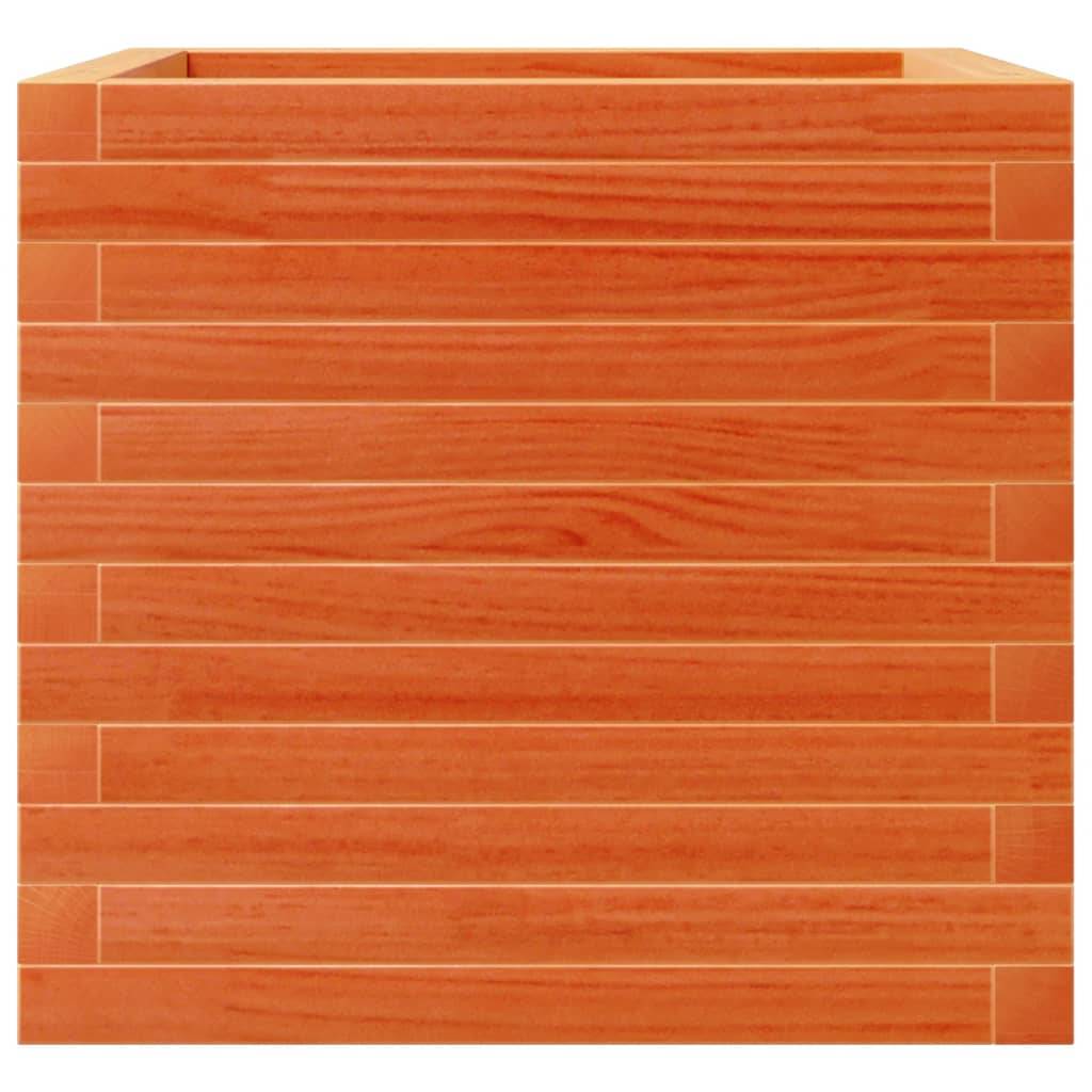 Jardinière bois pin massif cire marron 50 x 50 x 45,5 cm - PANGIVO - Image 5