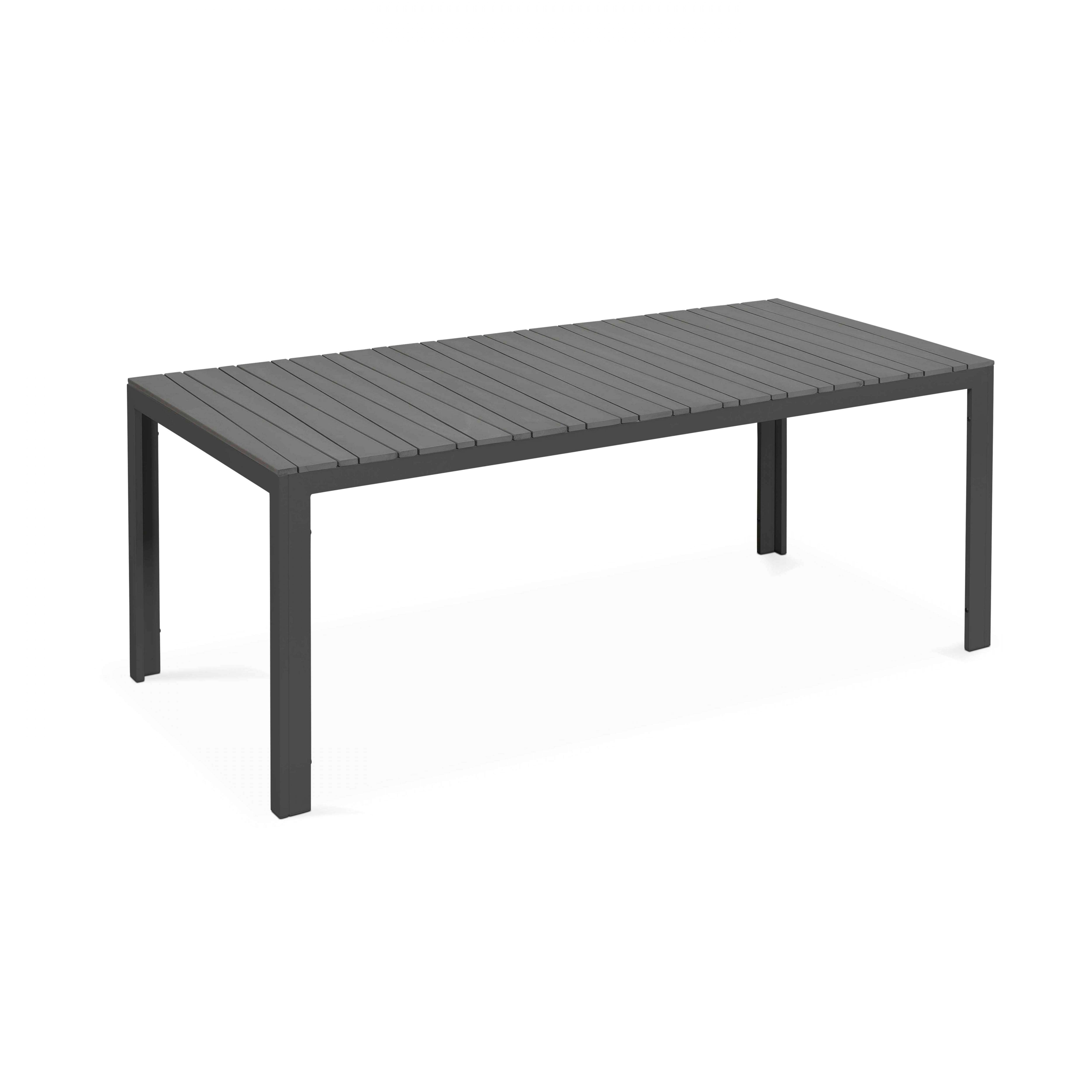 Oviala - Table de jardin en aluminium et bois synthétique 8 places gris Saint Raphael - Oviala - Imagen 1