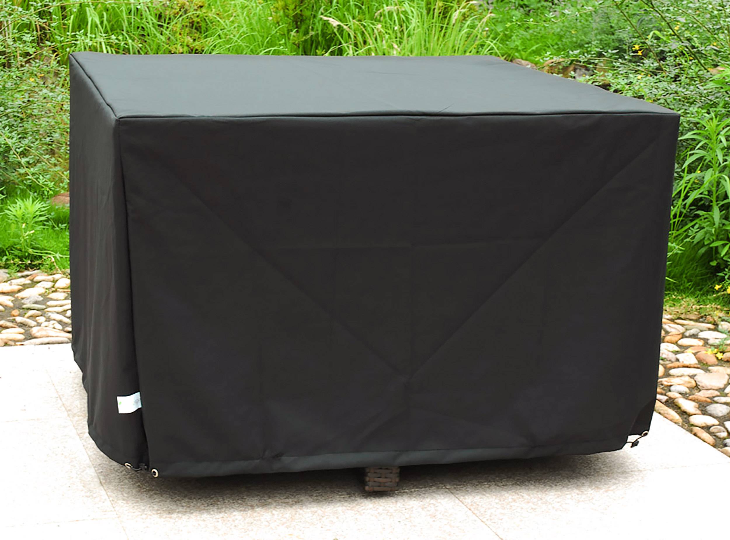 Dcb Garden - Housse de protection pour table de jardin 4 places en polyester - Noir - HOUSSE - Image 1