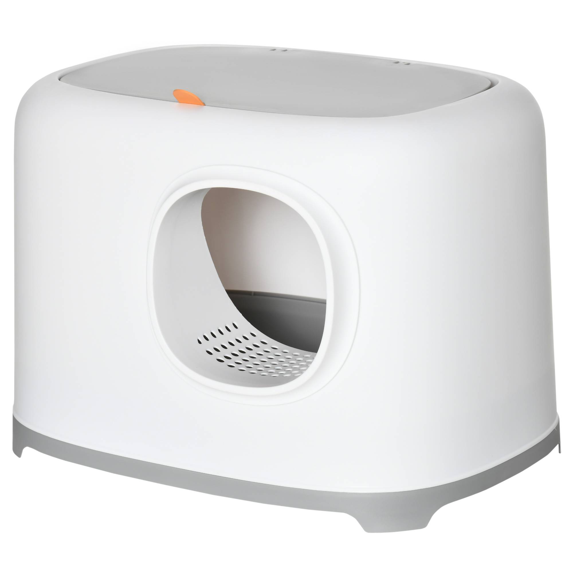 Maison de toilette plastique PP pour chat intimité et propreté 55x40x39cm blanc - ComfortXL Outdoor Living - Image 2