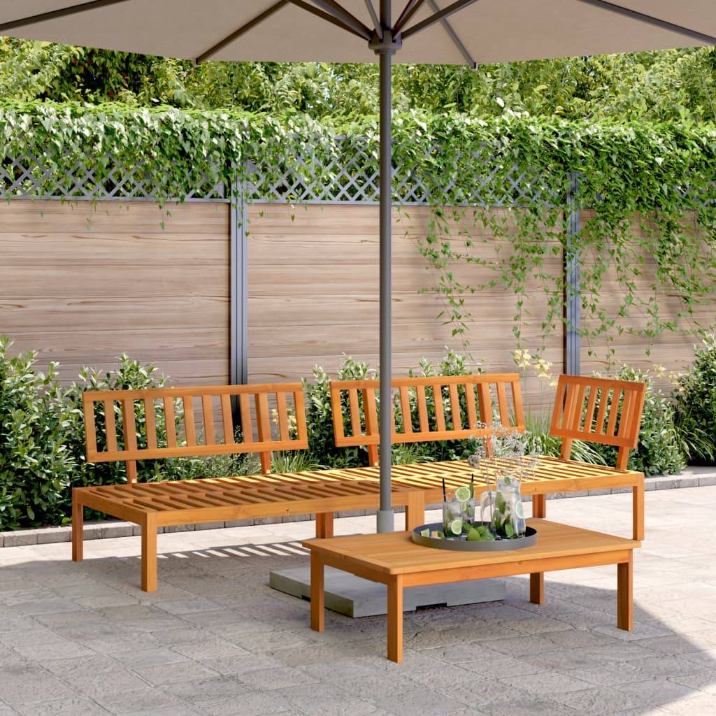 Salon palette de jardin - Salon d'extérieur - Mobilier de jardin 3 pcs bois d'acacia massif-JU822 - Image 2