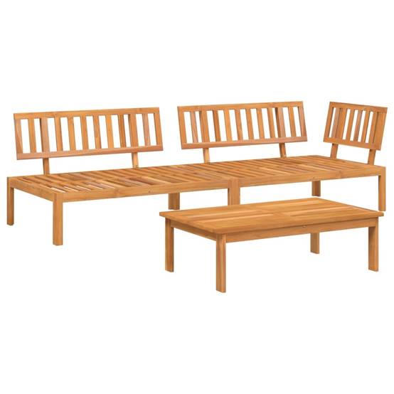 Salon palette de jardin - Salon d'extérieur - Mobilier de jardin 3 pcs bois d'acacia massif-JU822 - Image 1