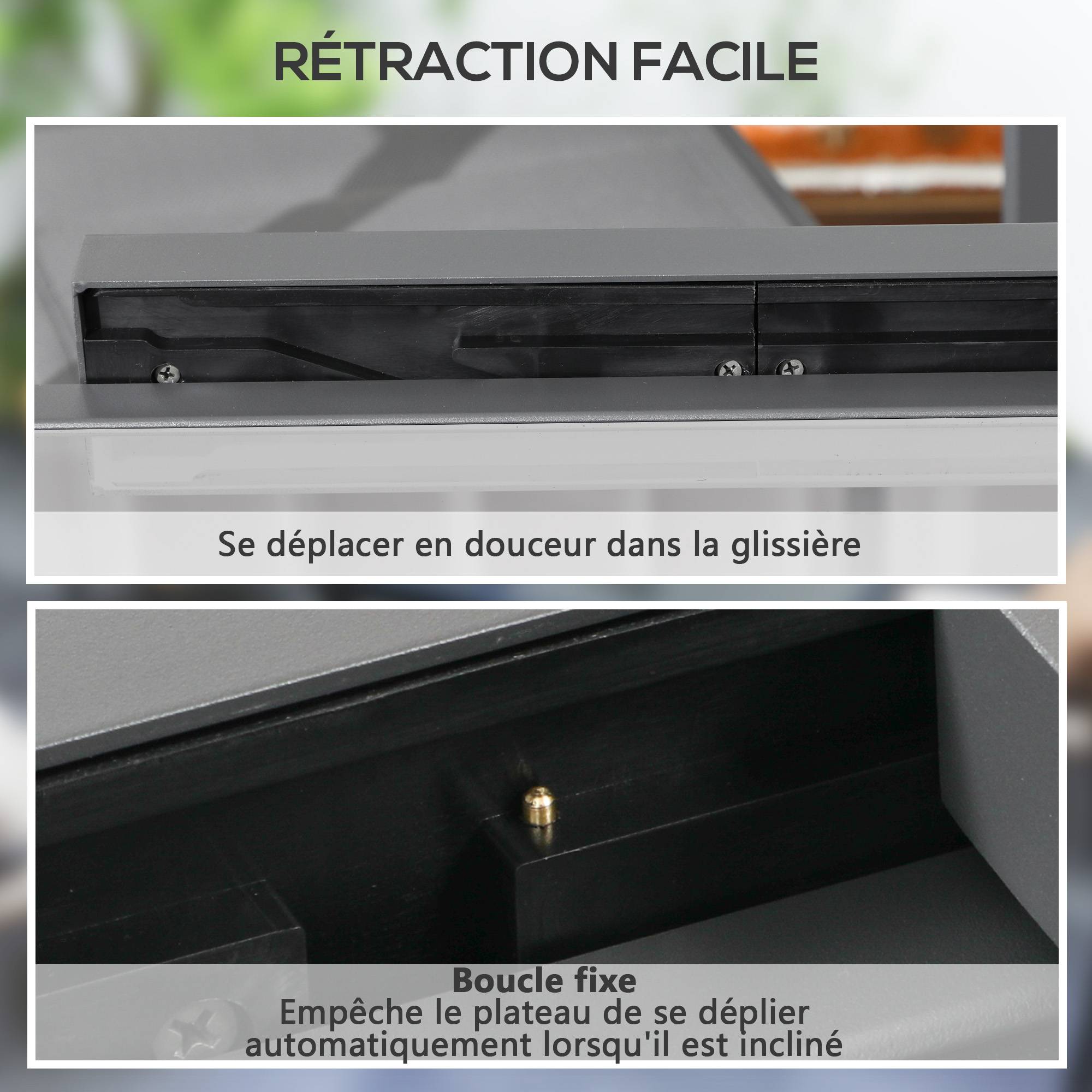 ComfortXL - Table à manger extensible aluminium verre jardin terrasse 4 à 6 personnes transparent - ComfortXL Outdoor Living - Image 7