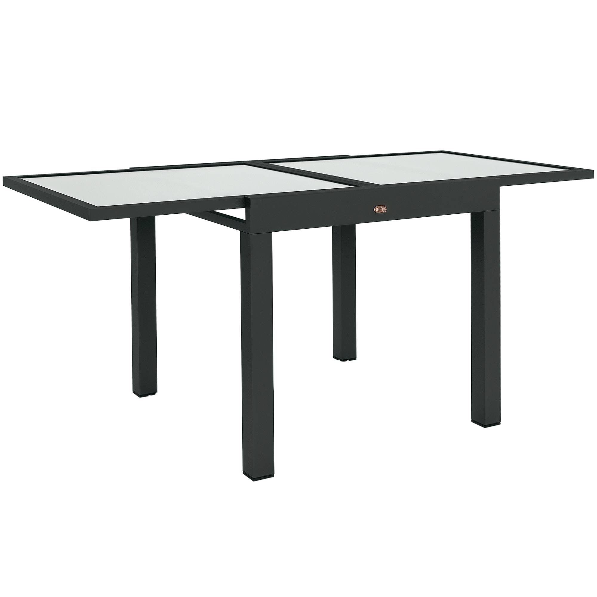 ComfortXL - Table à manger extensible aluminium verre jardin terrasse 4 à 6 personnes transparent - ComfortXL Outdoor Living - Image 1