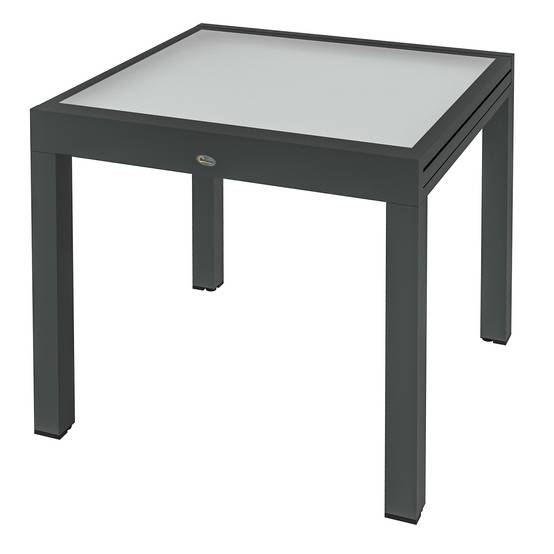ComfortXL - Table à manger extensible aluminium verre jardin terrasse 4 à 6 personnes transparent - ComfortXL Outdoor Living - Image 2