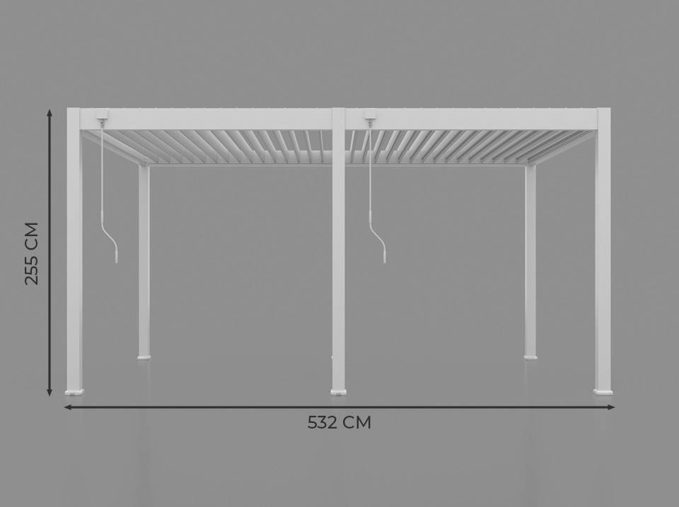 Pergola Bioclimatique Aluminium Autoportée 19m² - 3,6x5,3 - blanc - Lames Orientables de 0 à 120 degrés - ECLIPSE 19 - Imagen 5