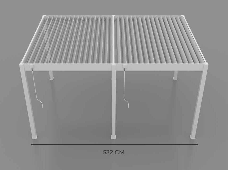 Pergola Bioclimatique Aluminium Autoportée 19m² - 3,6x5,3 - blanc - Lames Orientables de 0 à 120 degrés - ECLIPSE 19 - Imagen 7