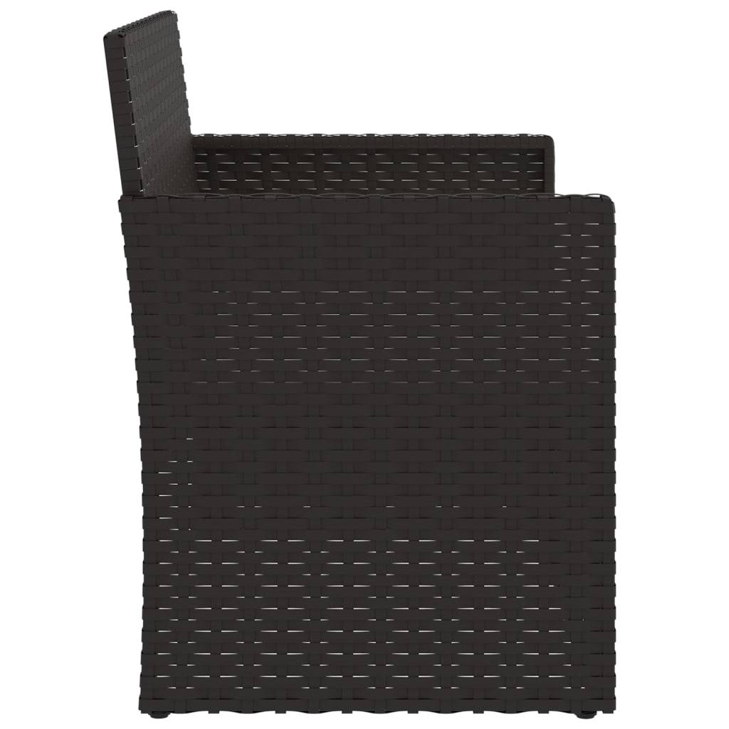 Helloshop26 - Banc de jardin meuble de patio d'extérieur terrasse avec coussins noir 105 cm résine tressée - Imagen 3