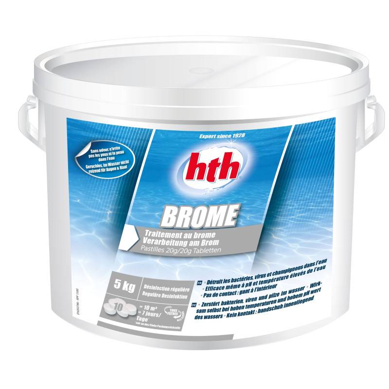 Hth - Brome lent hth® désinfection régulière - pastilles/galets 20 g - 5 kg - Imagen 1