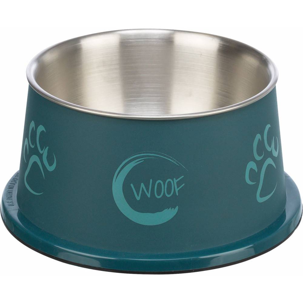 Trixie - Ecuelle 0.9 litre ø 19 cm  acier inox plastique couleur aléatoire pour chiens à longues oreilles, - Imagen 1