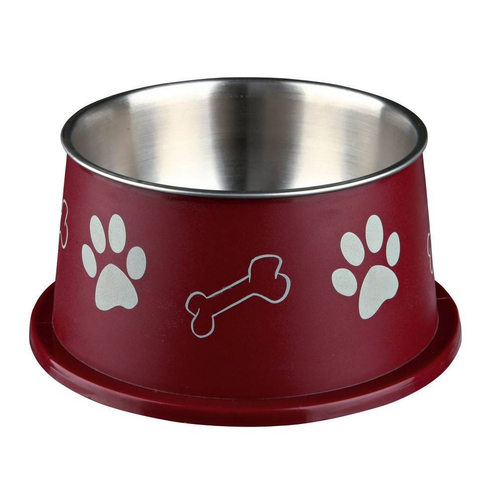 Trixie - Ecuelle 0.9 litre ø 19 cm  acier inox plastique couleur aléatoire pour chiens à longues oreilles, - Imagen 2