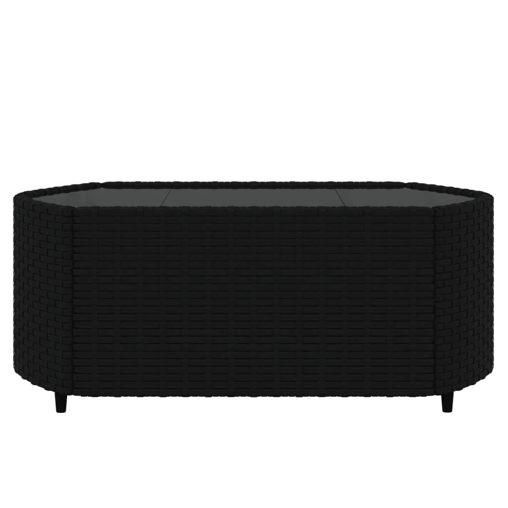 Helloshop26 - Salon de jardin meuble d'extérieur ensemble de mobilier 4 pièces avec coussins noir résine tressée - Imagen 6