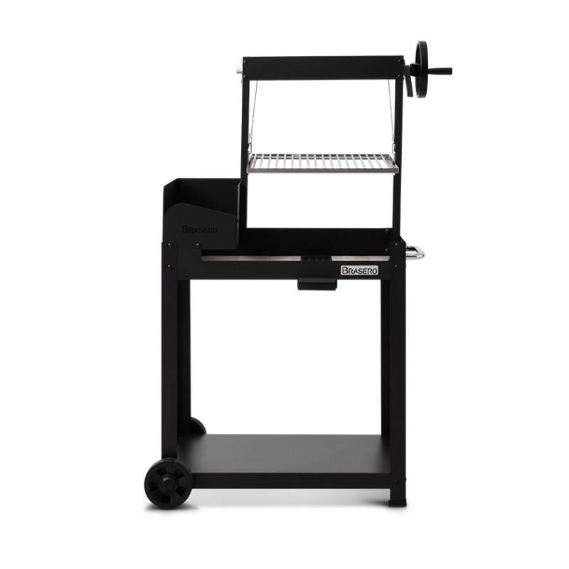 Brasero - Barbecue Charbon Bois Salamanca BRASERO - Grilles acier chromé de 40,5 x 49 cm - Hauteur de grille ajustable - Sur chariot, Noir - Image 2