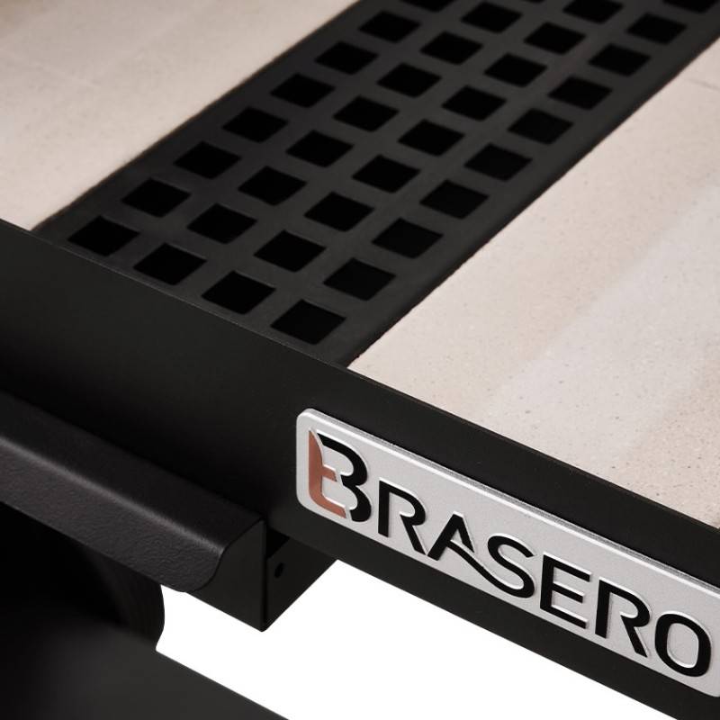 Brasero - Barbecue Charbon Bois Salamanca BRASERO - Grilles acier chromé de 40,5 x 49 cm - Hauteur de grille ajustable - Sur chariot, Noir - Image 5
