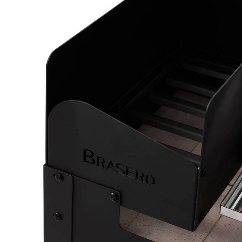 Brasero - Barbecue Charbon Bois Salamanca BRASERO - Grilles acier chromé de 40,5 x 49 cm - Hauteur de grille ajustable - Sur chariot, Noir - Image 7