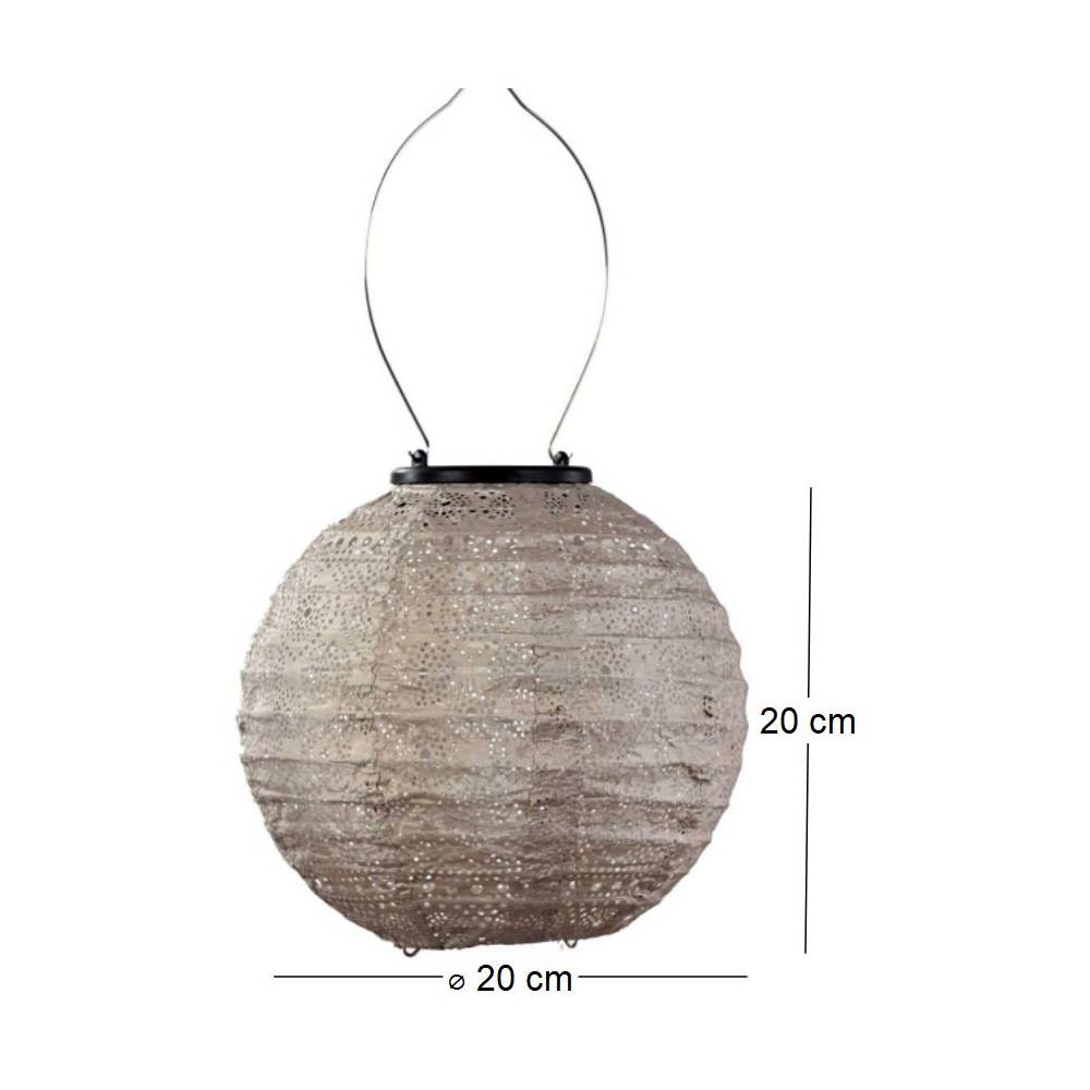 Lumiz - Lanterne solaire Round 20 cm Spectare - Taupe clair - Imagen 2