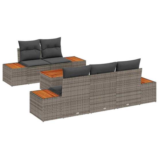 Salon de jardin modulable 6 pièces avec coussins confortables Gris – ComfortXL Outdoor Living - Image 2