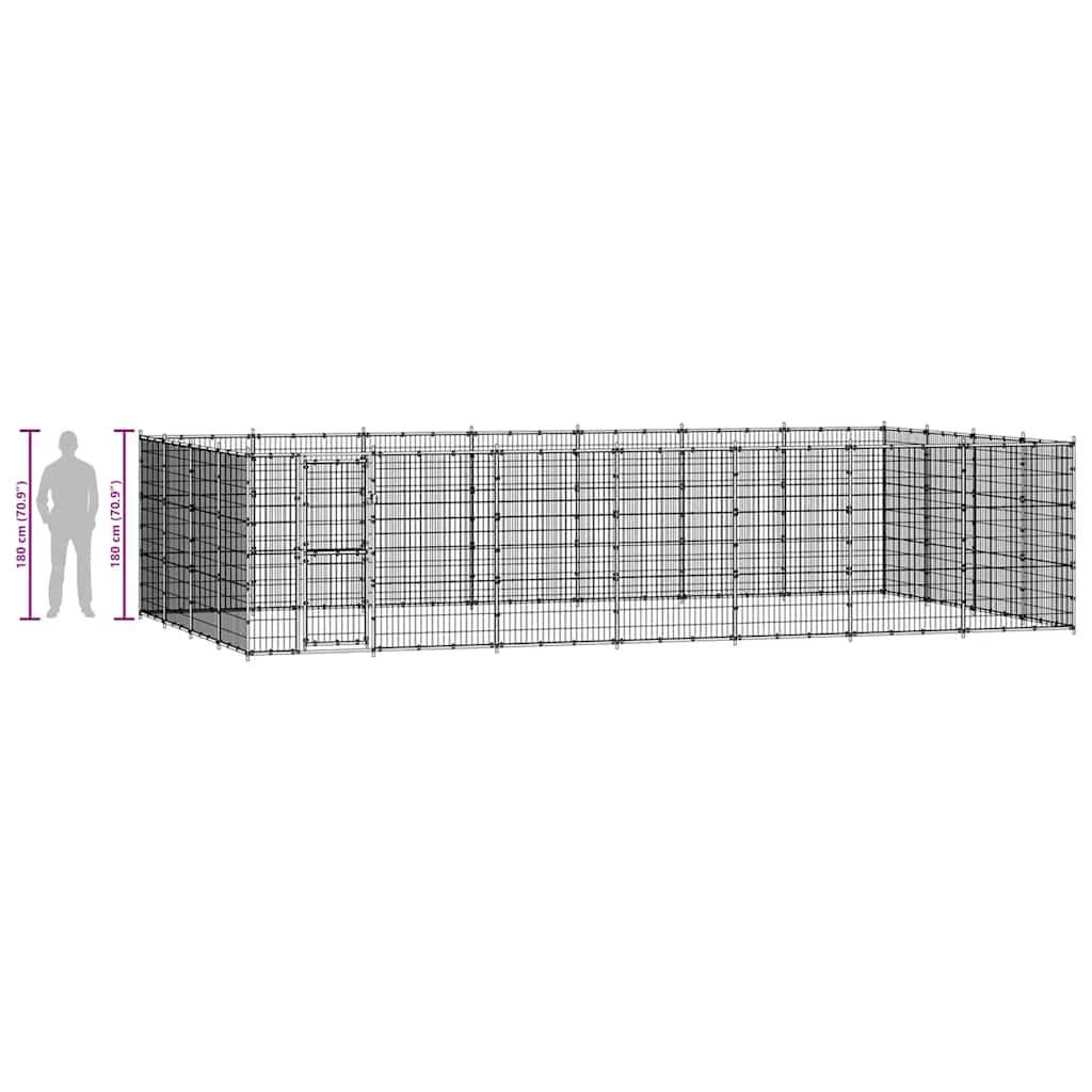 Vidaxl - Chenil d'extérieur pour chiens Acier 33,88 m² vidaXL 3082315 - Imagen 8