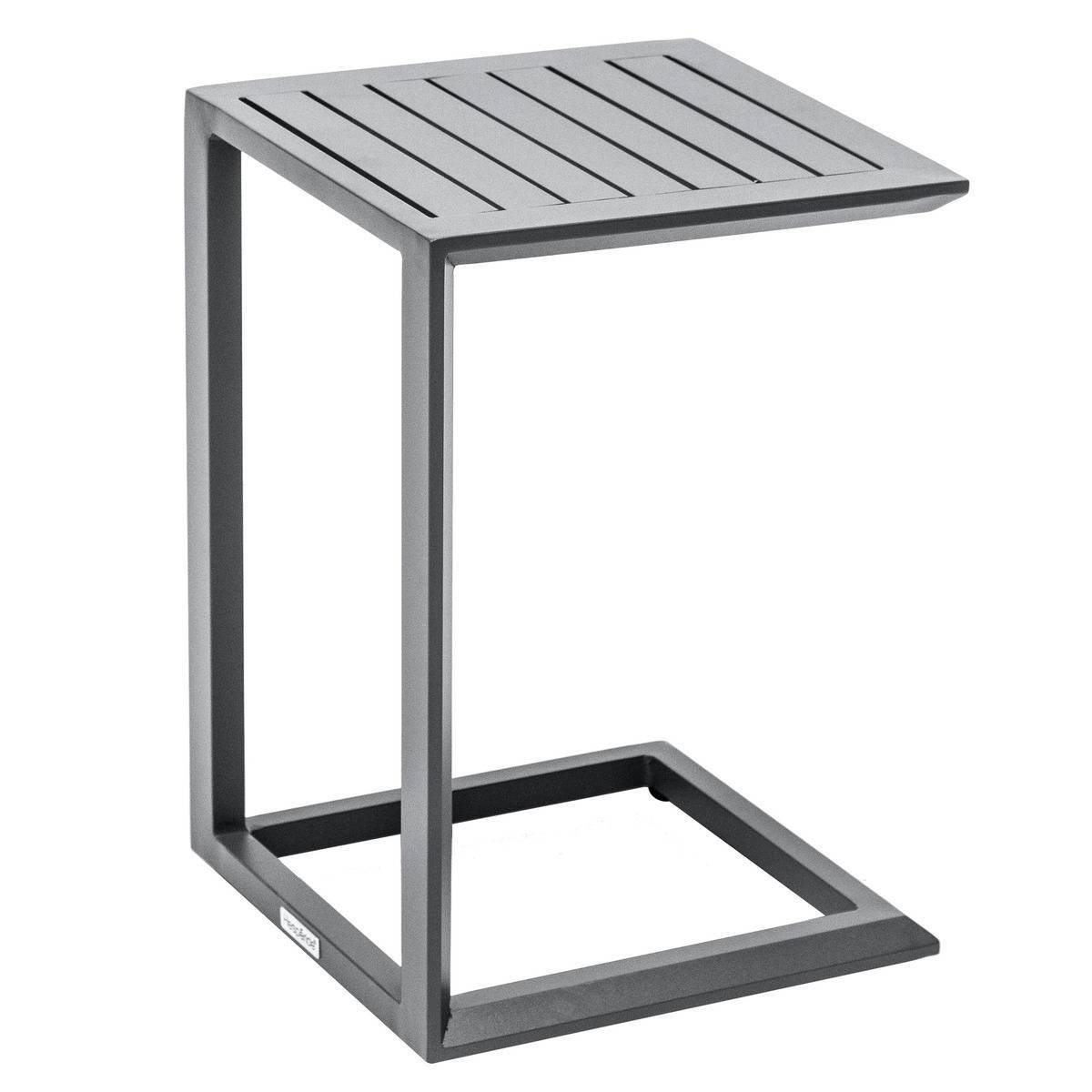 Hesperide - Table d'appoint de jardin carrée "Evasion" graphite 38x38cm en aluminium traité époxy - Hespéride - Imagen 2