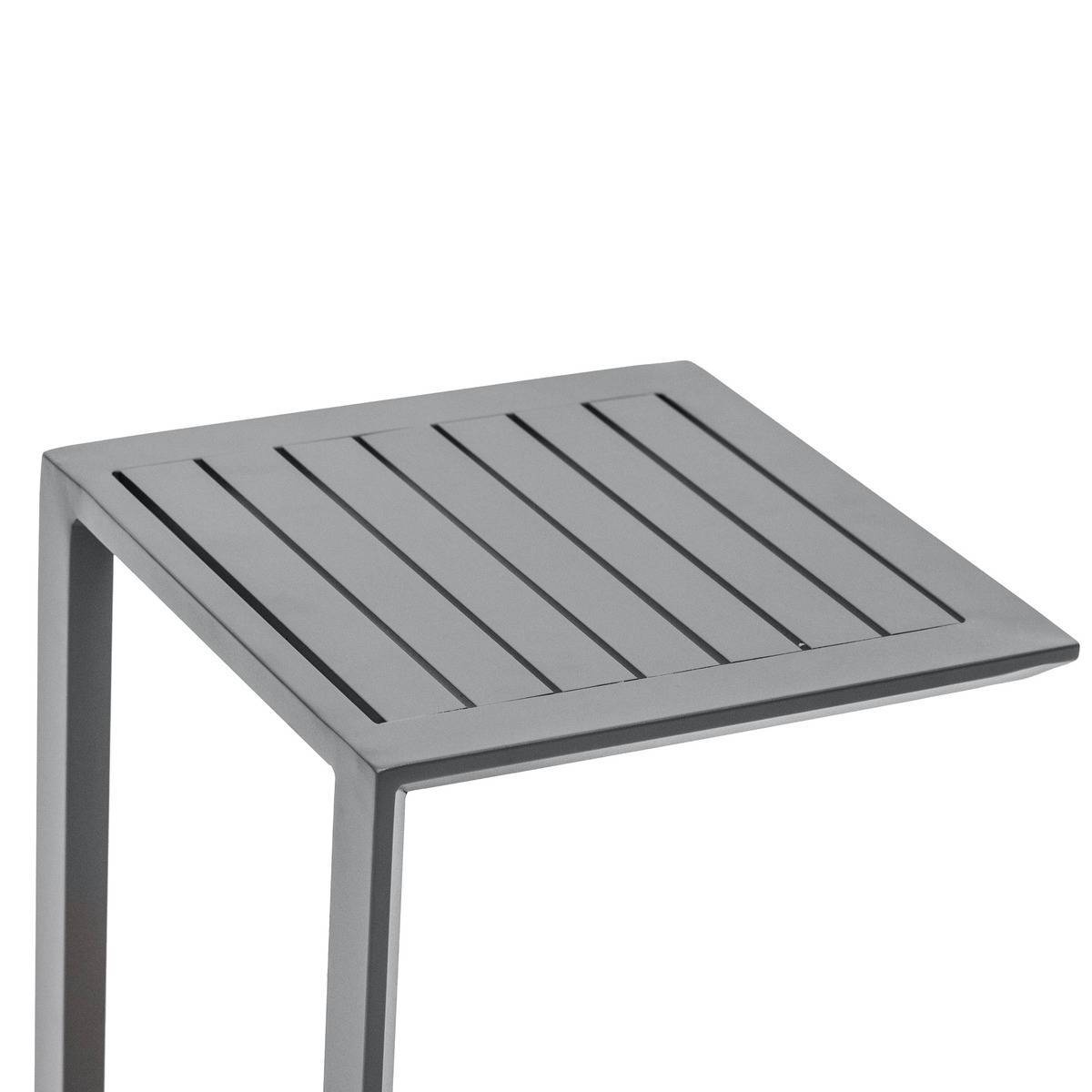 Hesperide - Table d'appoint de jardin carrée "Evasion" graphite 38x38cm en aluminium traité époxy - Hespéride - Imagen 3