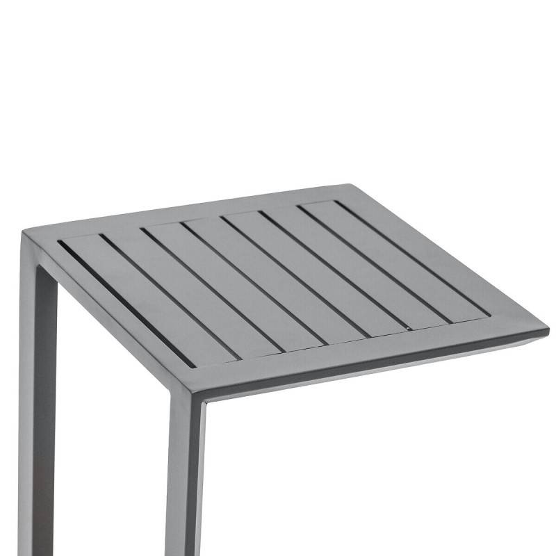 Hesperide - Table d'appoint de jardin carrée "Evasion" graphite 38x38cm en aluminium traité époxy - Hespéride - Imagen 6