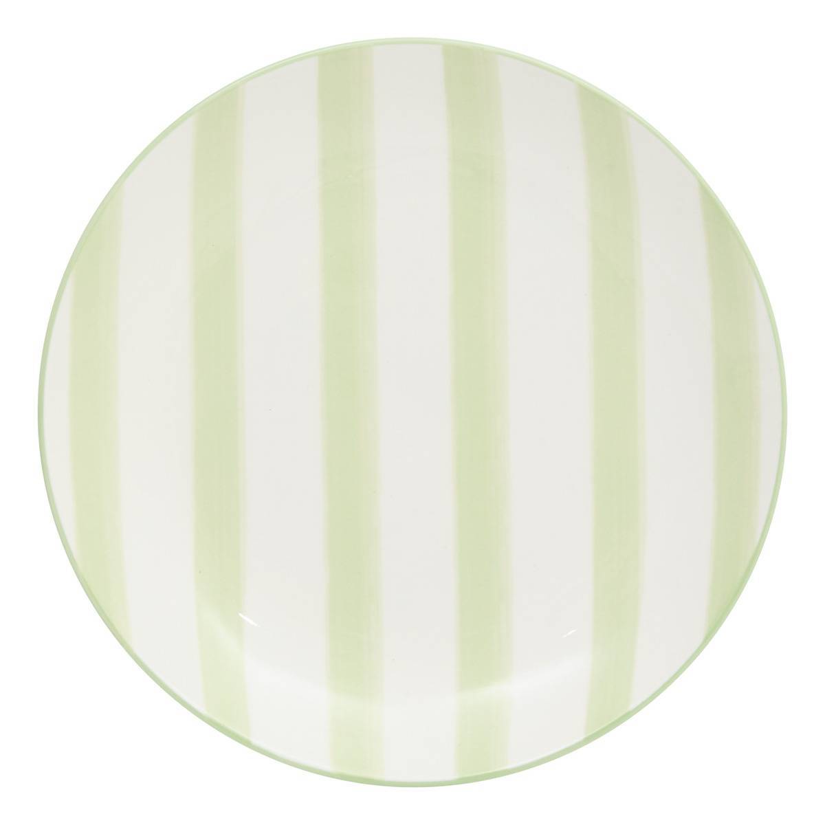 Atmosphera - Lot de 6 Assiettes plate rayée Charlie vert D19cm - Atmosphera Créateur d'intérieur - Image 2