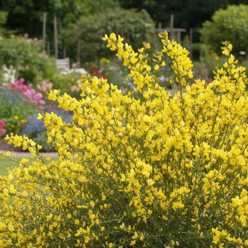 Genêt précoce Allgold, Cytisus à fleurs Jaune - feuillage Caduc - Pot de 3L - 40/60 cm-  hauteur à maturité De 1,00 m à 1,50 m - Imagen 4