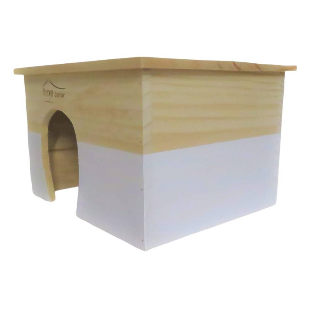 animallparadise - Maison en bois rectangulaire, blanche, 28 x 23 x 17 cm pour rongeur - Imagen 3