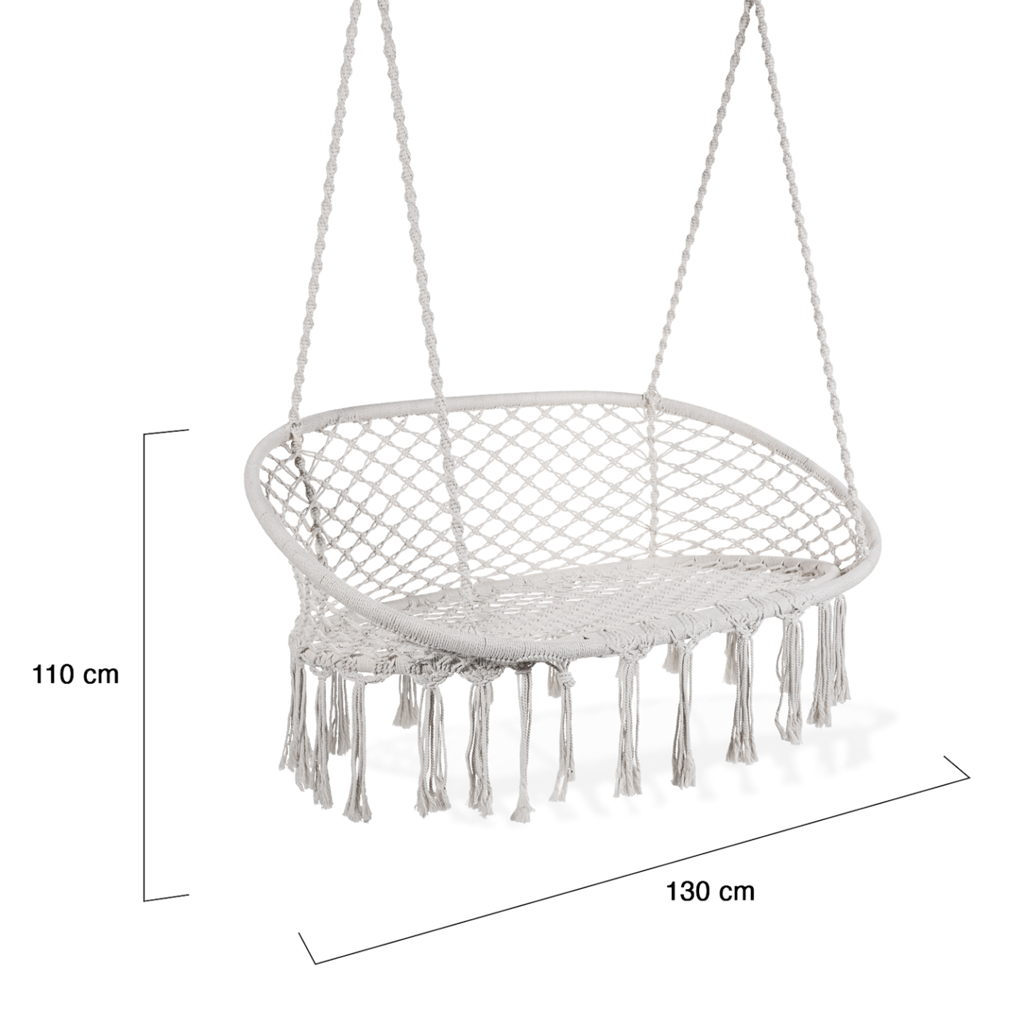 Banc suspendu bohème design macramé balancelle 2 places - Image 4