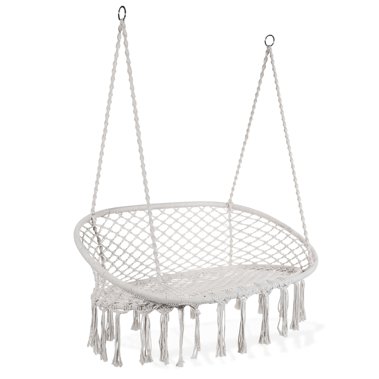 Banc suspendu bohème design macramé balancelle 2 places - Image 1