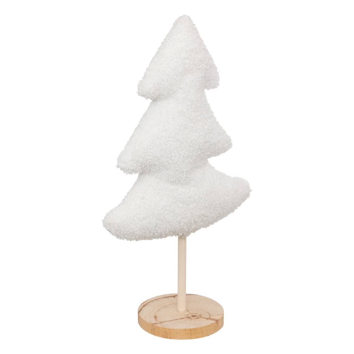 Feeric Christmas - SAPIN BOIS TISSU ECRU H35CM - Feeric Lights & Christmas